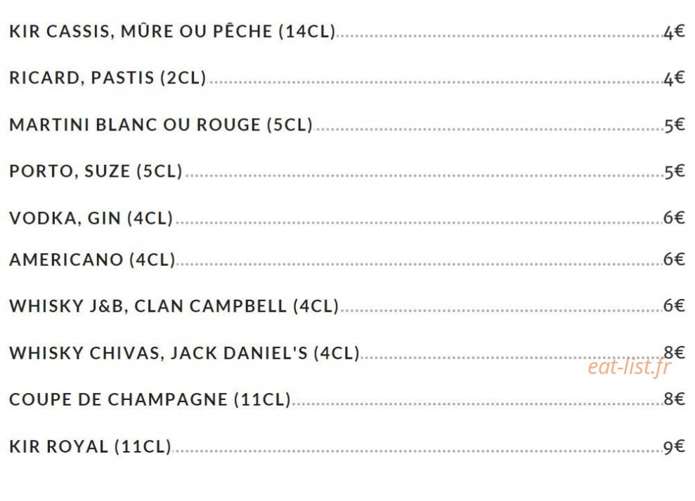 Le Comptoir — carte page 10