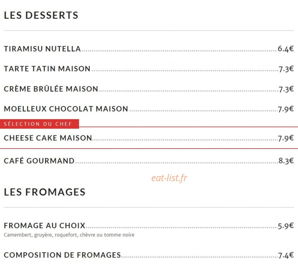 Le Comptoir — carte page 8