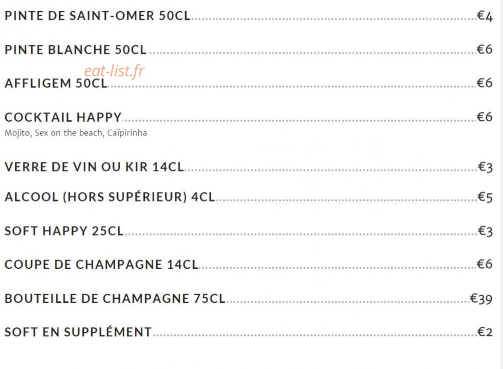 Le Comptoir — carte page 15