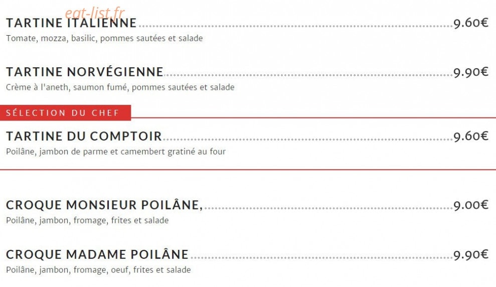 Le Comptoir — carte page 7