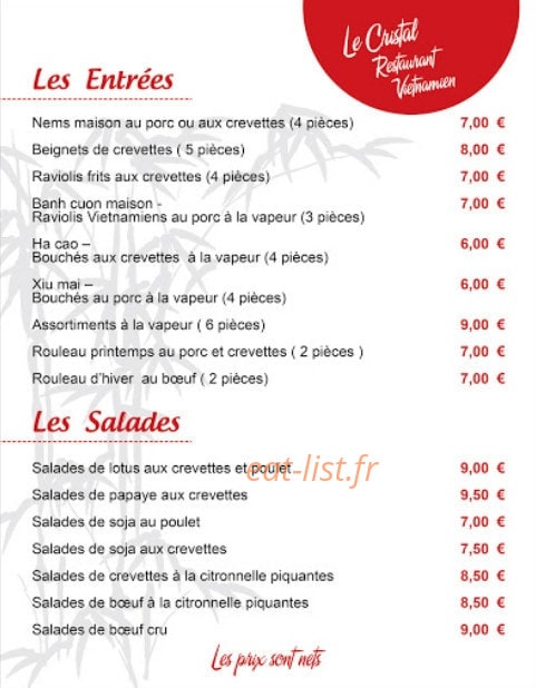 Le Cristal — carte page 1