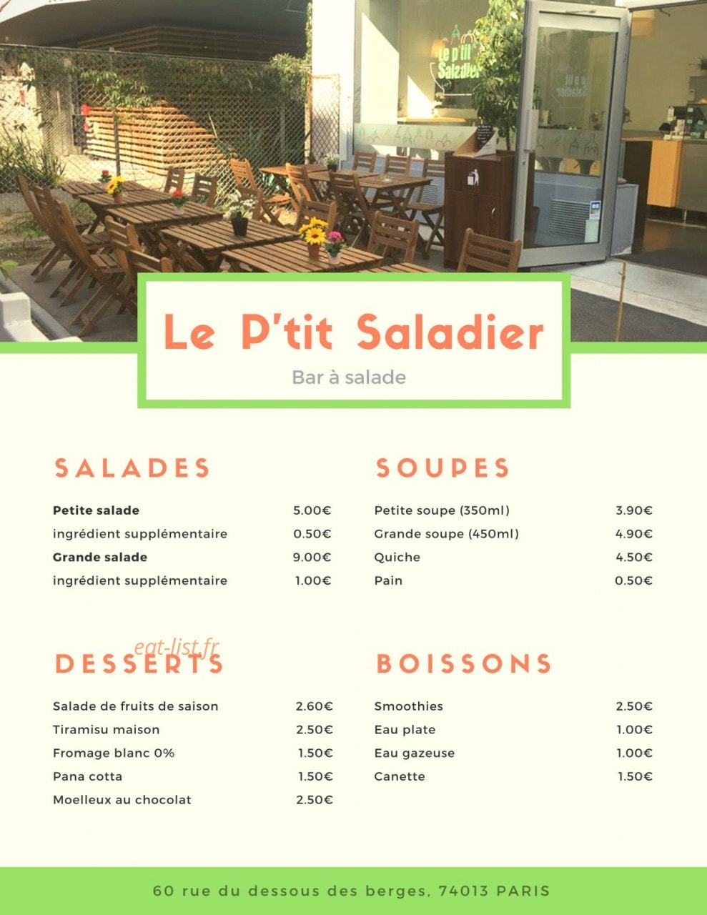 Le P'tit Saladier — carte page 2