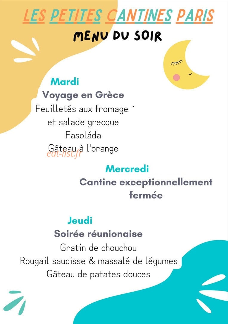Les Petites Cantines Paris — carte page 2