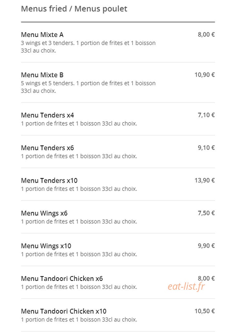 Mak Chicken — carte page 2