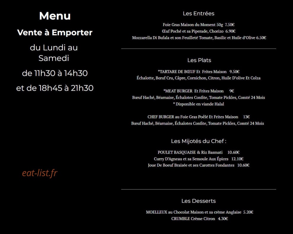 Meat — carte page 3