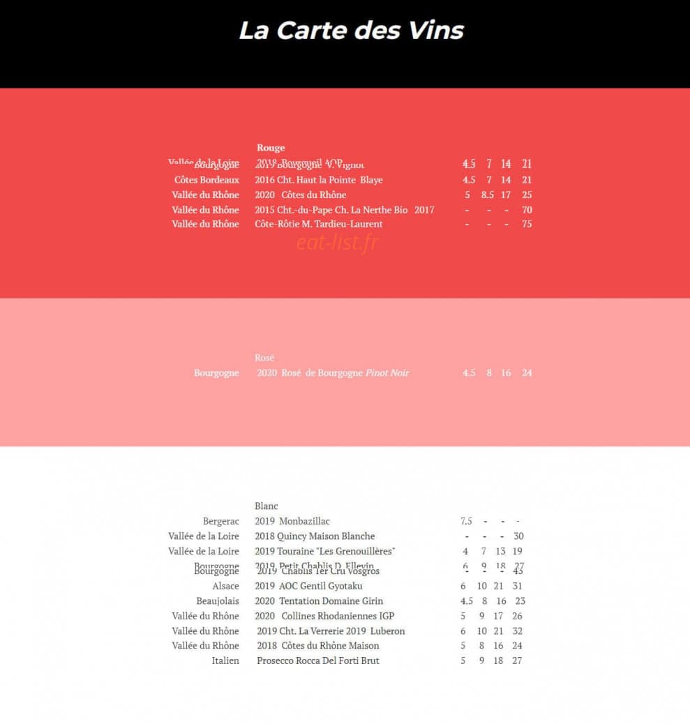 Meat — carte page 2