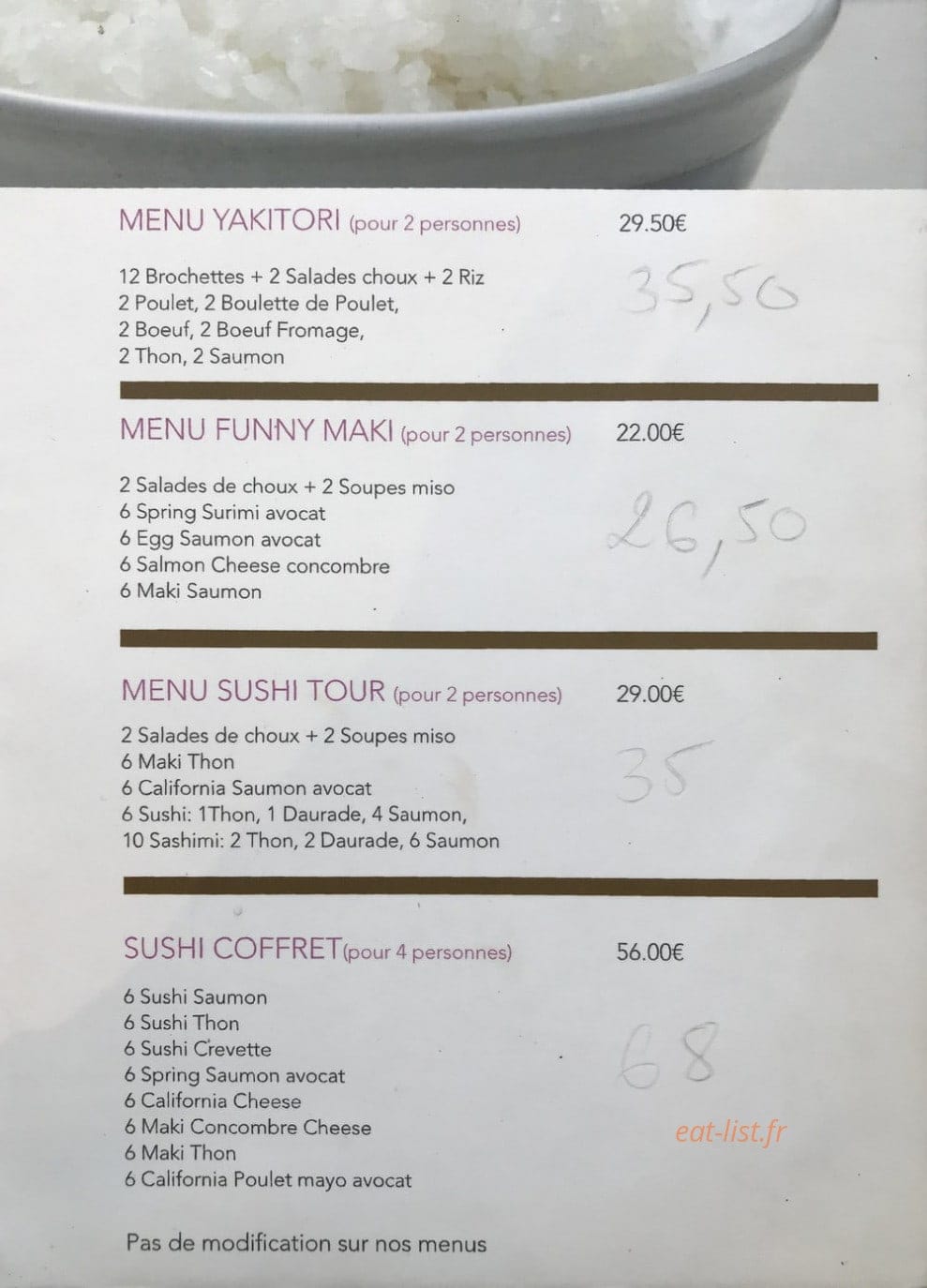 Nems & Sushi — carte page 4