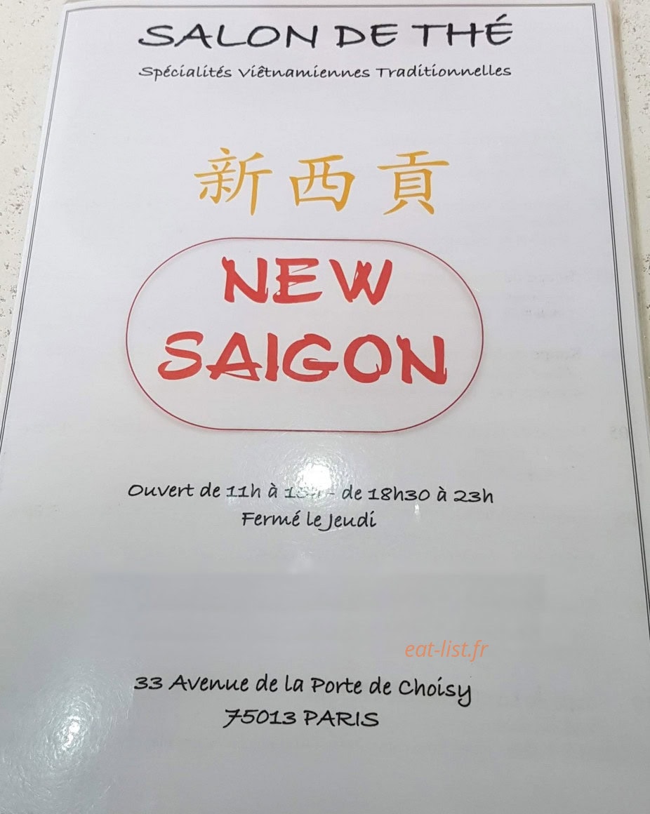 New Saigon — carte page 1