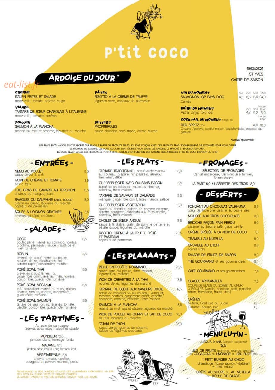 P'tit Coco — carte page 1
