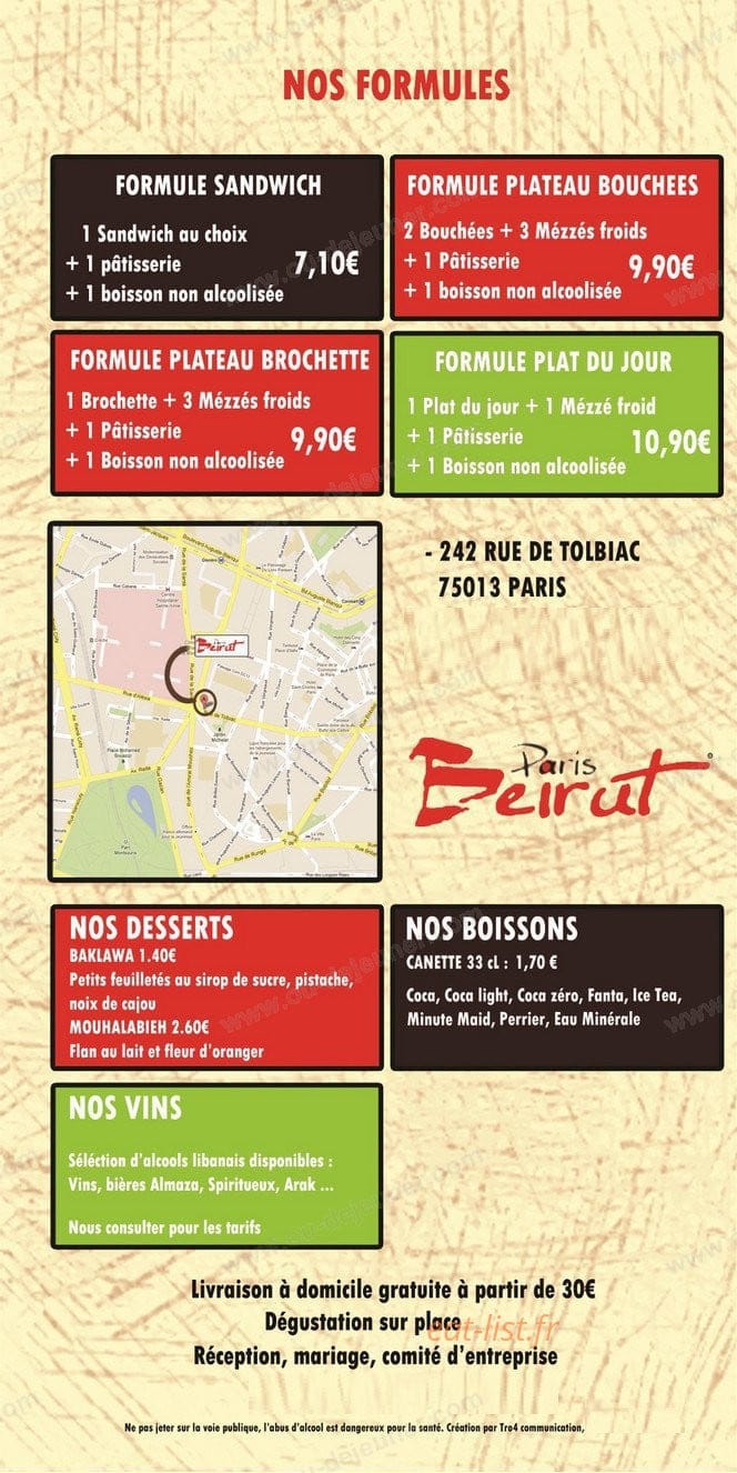 Paris Beirut — carte page 4