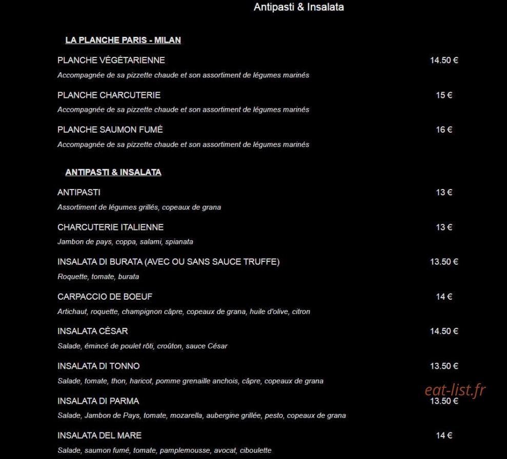 Paris Milan — carte page 1