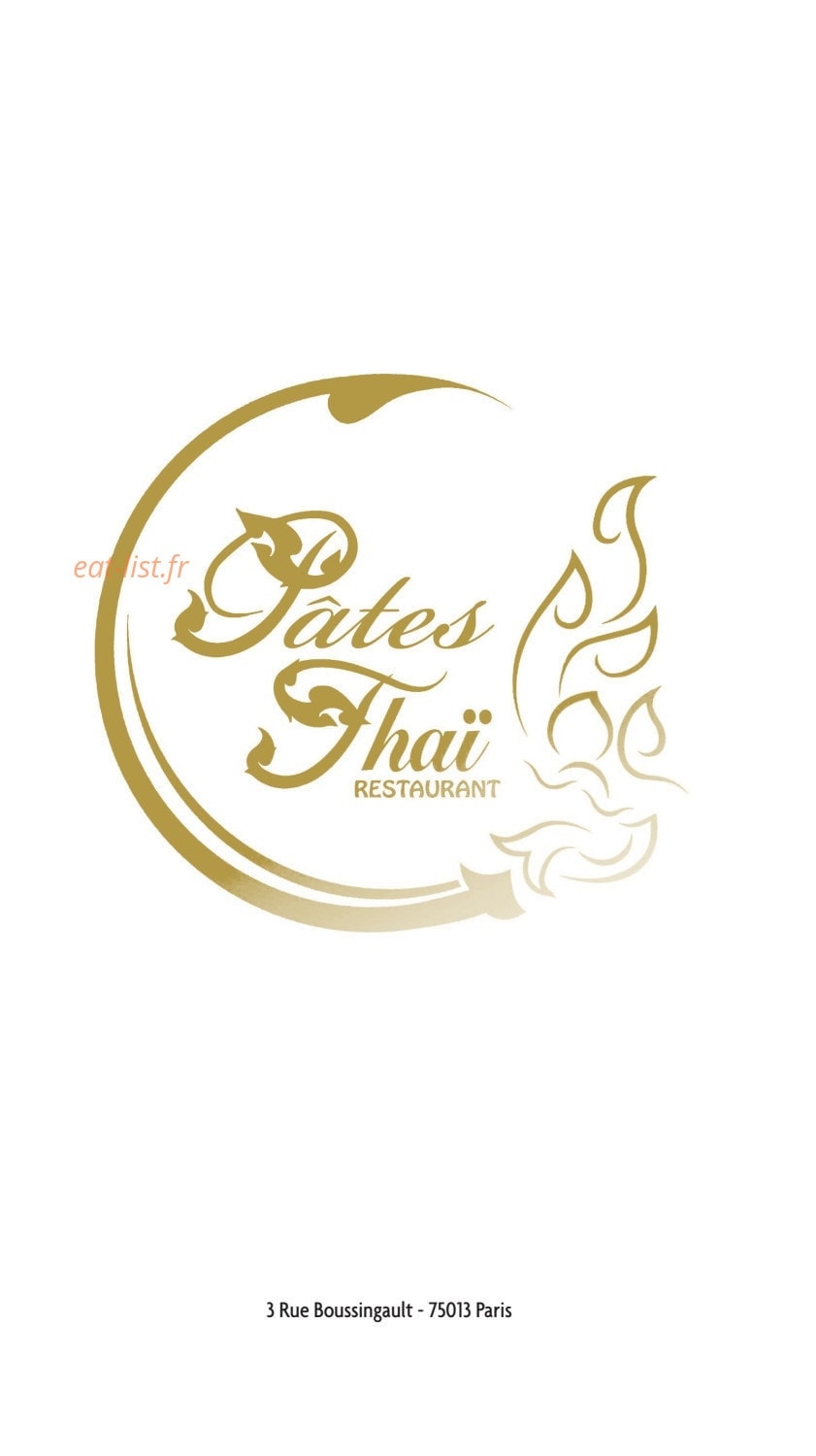 Pâtes Thaï — carte page 1