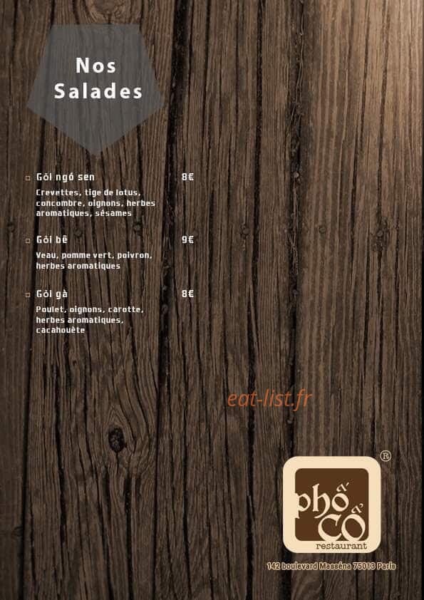 Pho Co — carte page 1