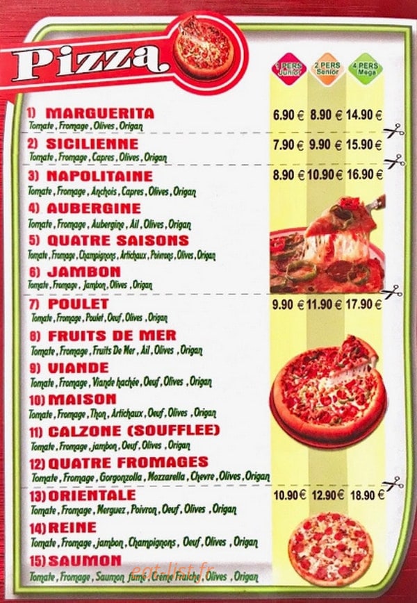 Pizza 140 — carte page 2