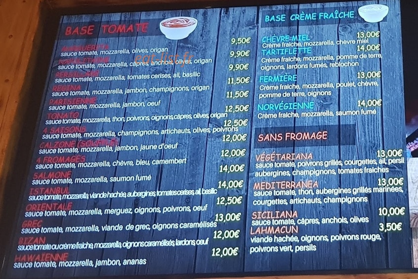 Pizza Italie II — carte page 1