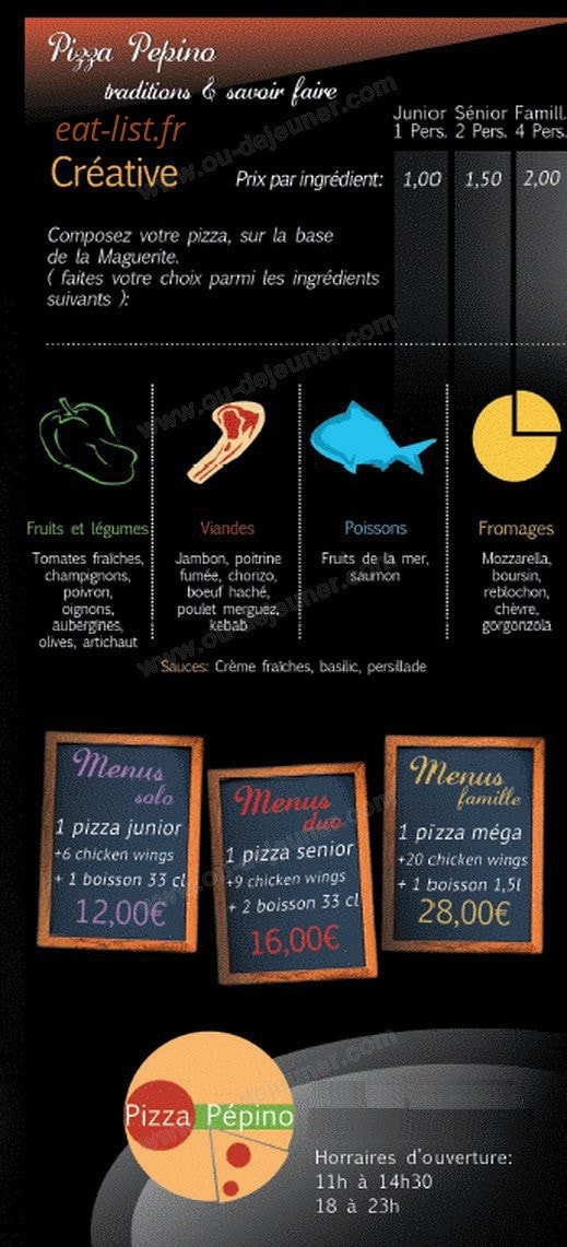 Pizza Pepino — carte page 3