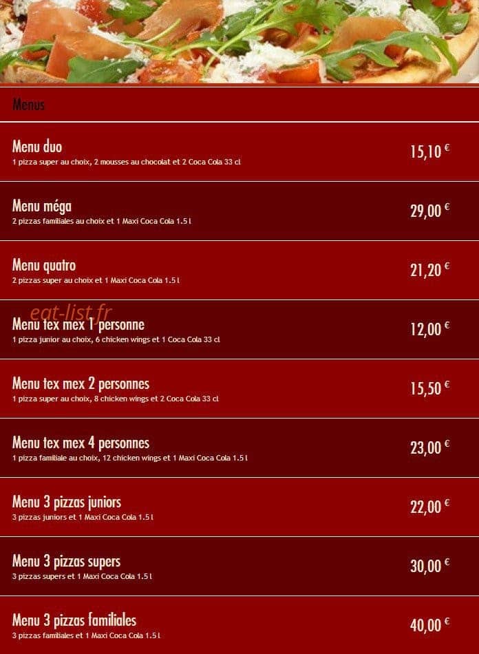 Pizza Pronto — carte page 2
