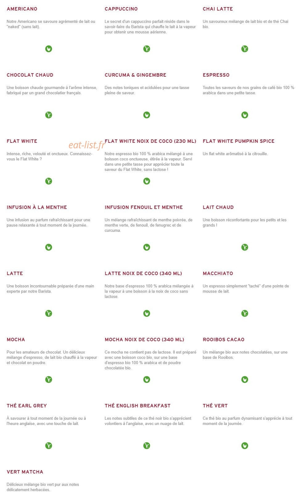 Prêt à manger — carte page 10