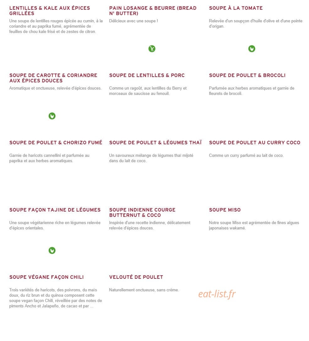 Prêt à manger — carte page 7