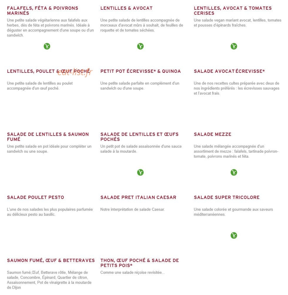 Prêt à manger — carte page 6