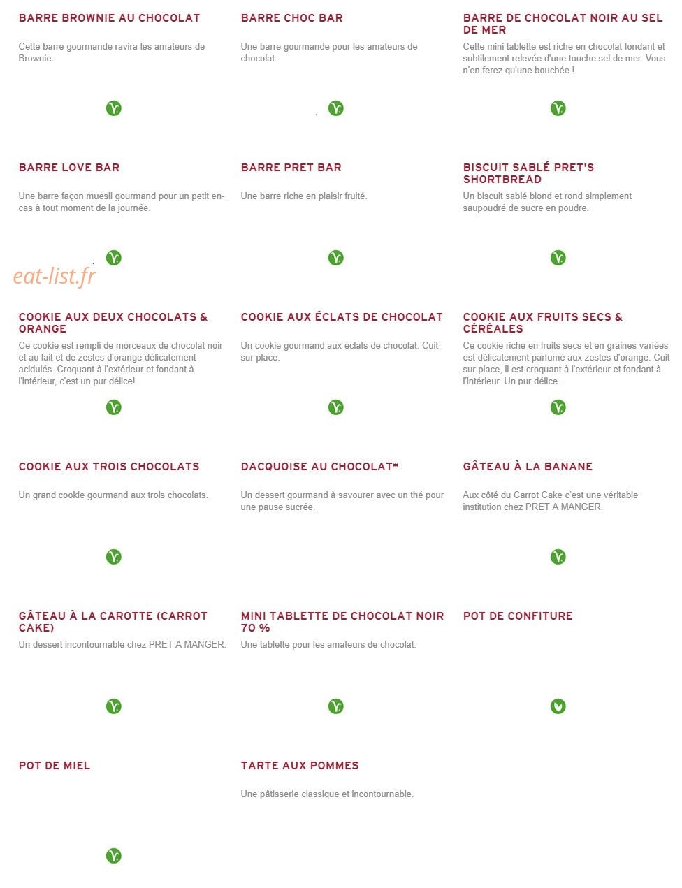 Prêt à manger — carte page 4