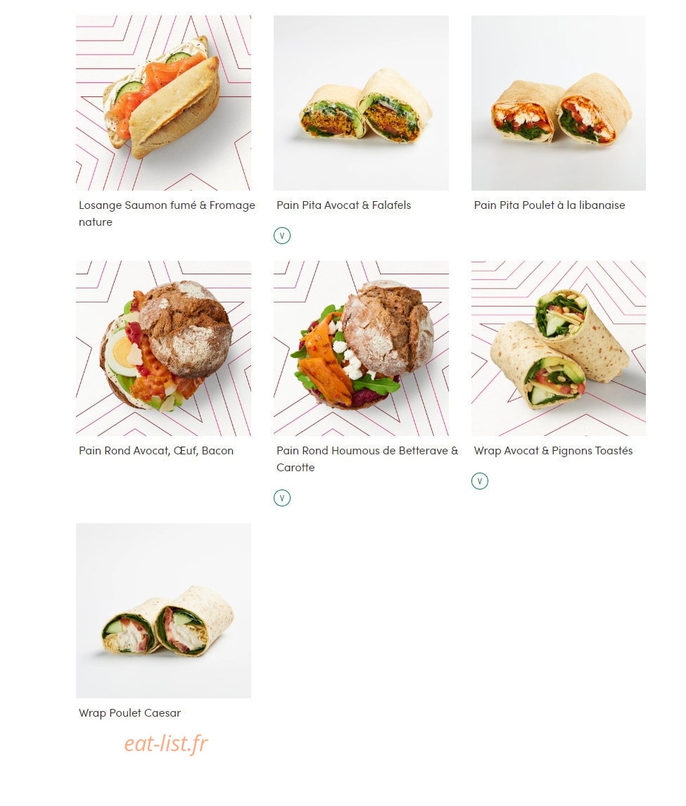 Pret A Manger — carte page 10