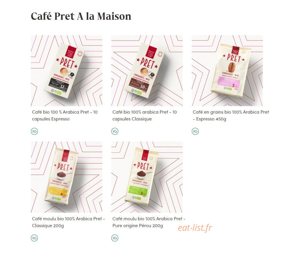 Pret A Manger — carte page 2