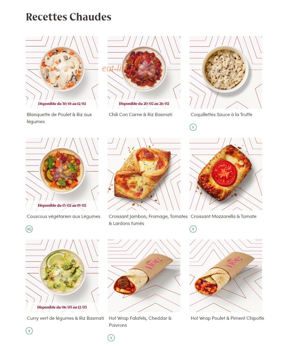 Pret A Manger — carte page 3