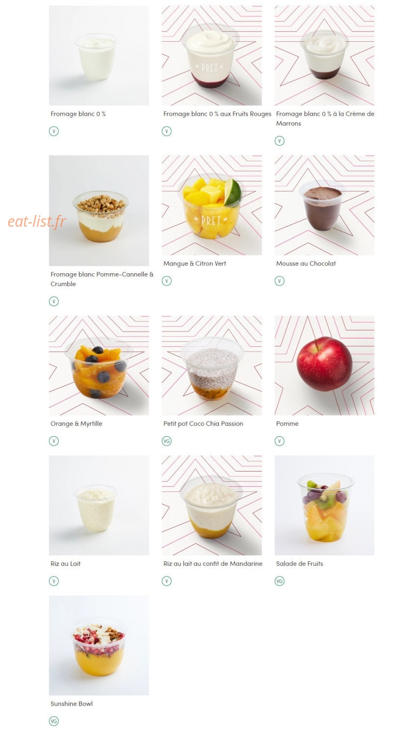 Pret A Manger — carte page 12