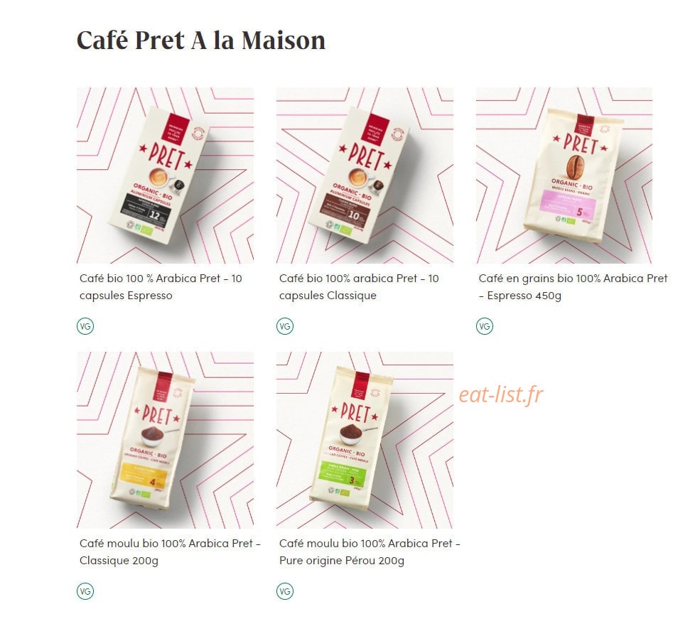 Pret A Manger — carte page 2