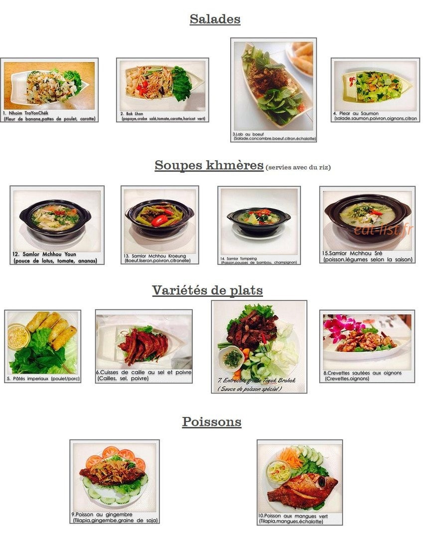 Restaurant Bambou d'Or — carte page 1