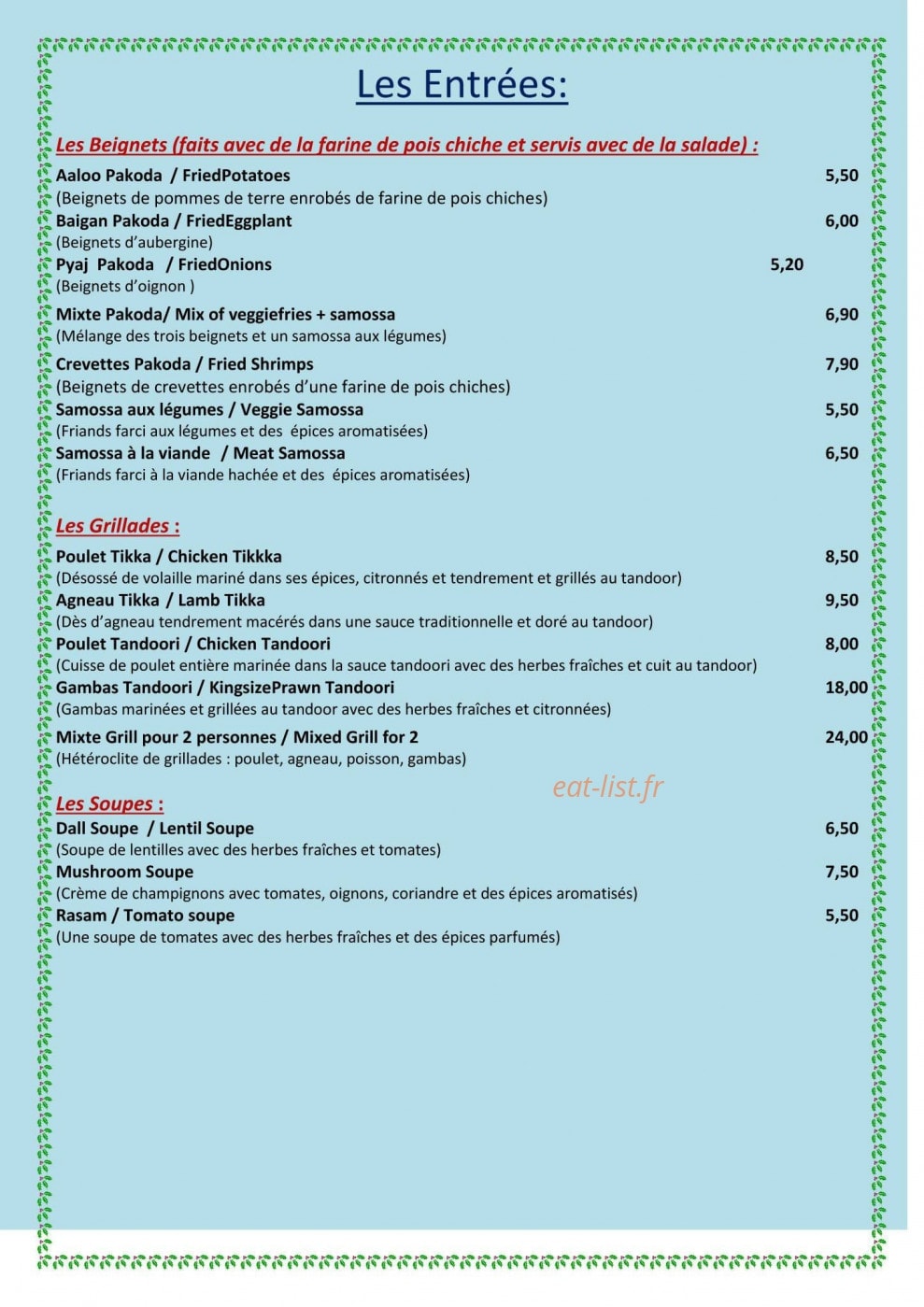 Restaurant Buddha — carte page 4