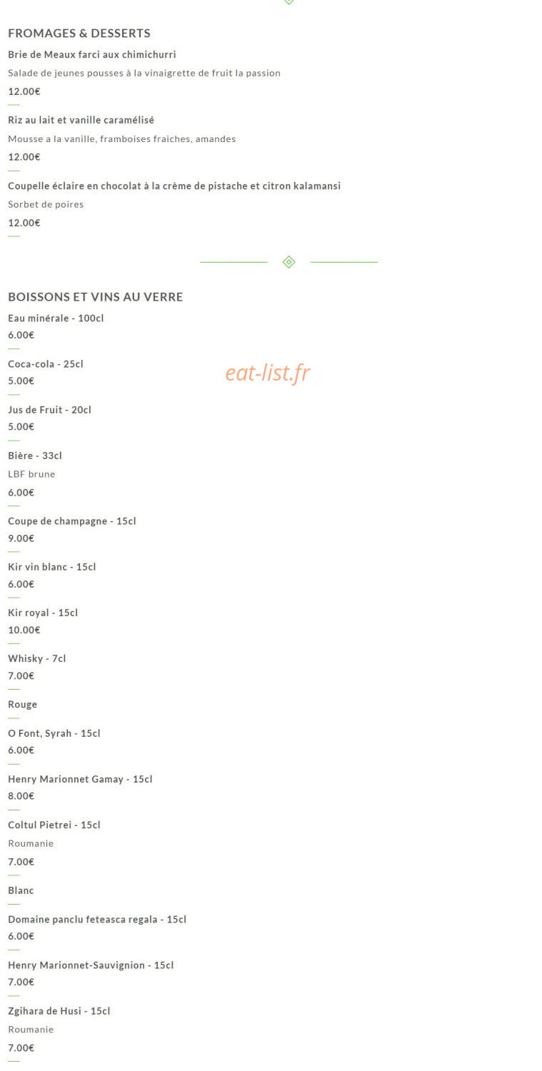 Restaurant Florina — carte page 2