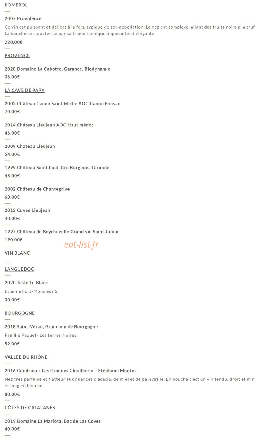 Restaurant Florina — carte page 4