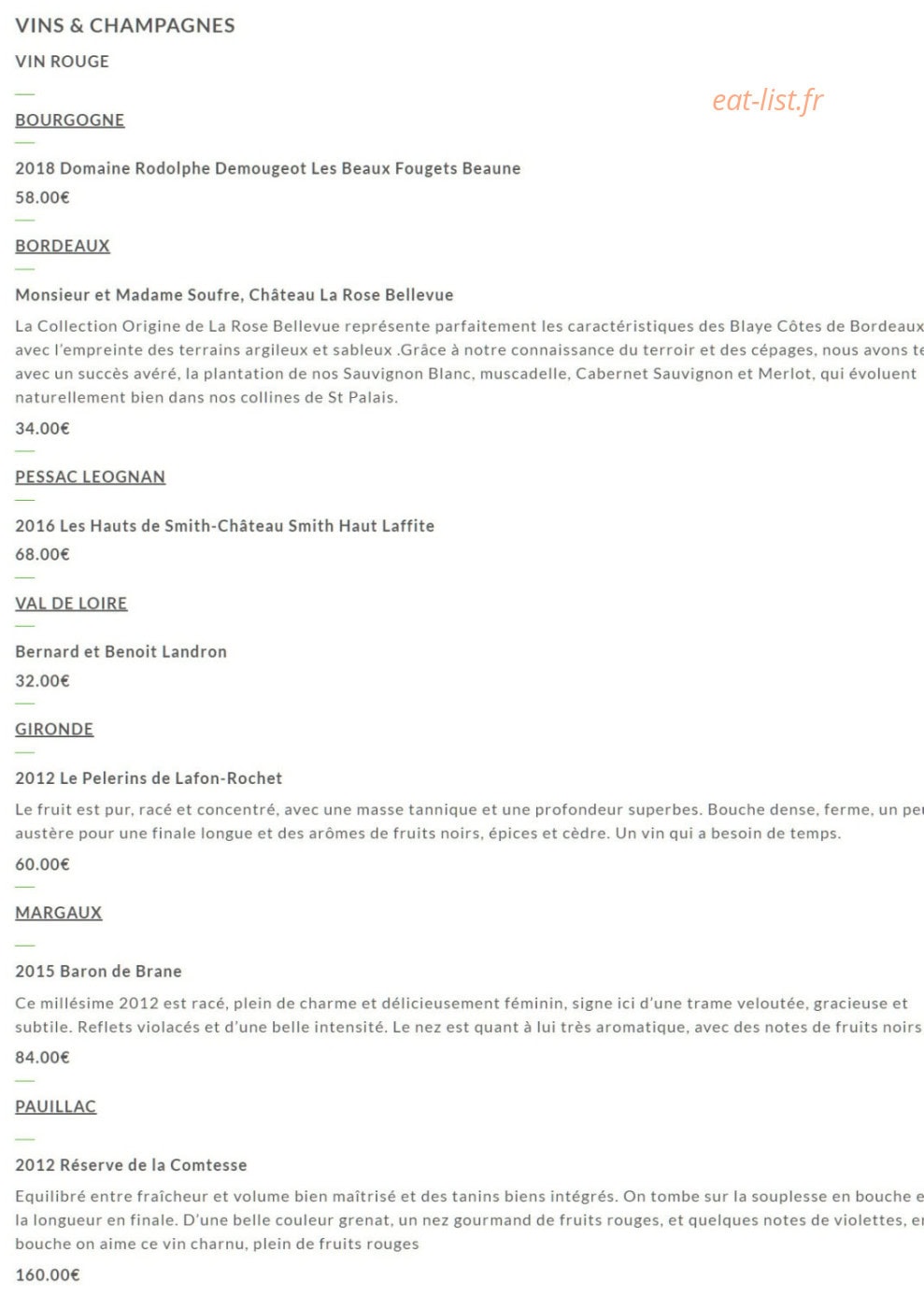 Restaurant Florina — carte page 3