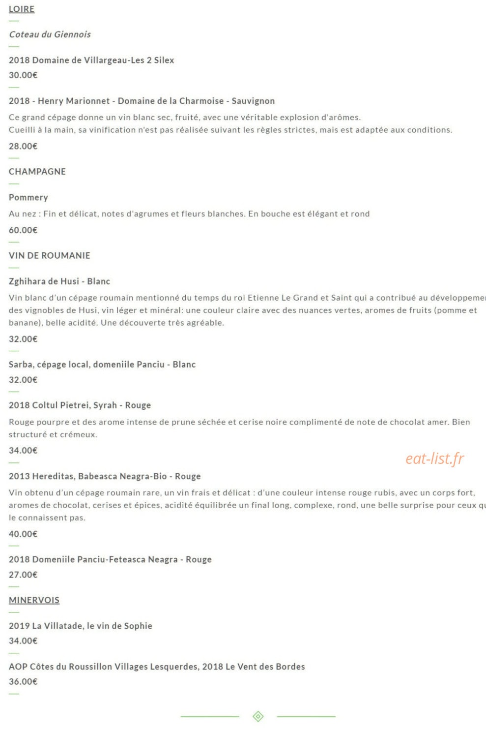 Restaurant Florina — carte page 5