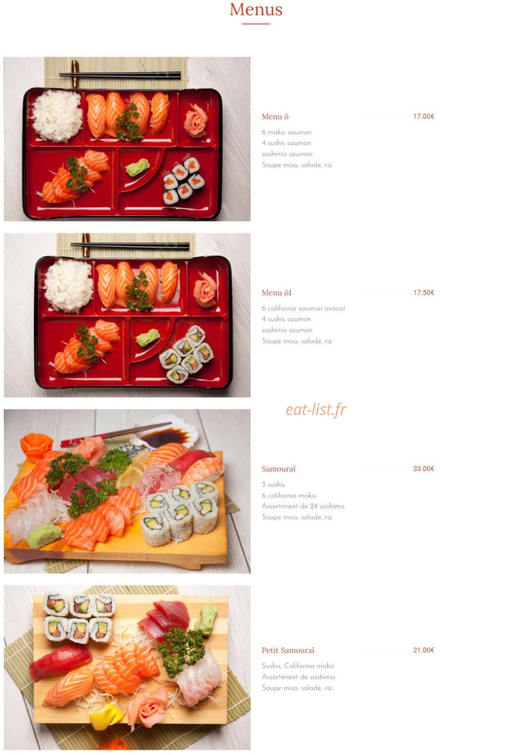 Samouraï — carte page 6