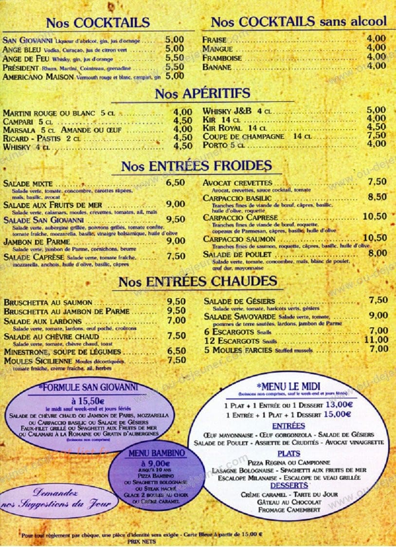 San Giovanni — carte page 2