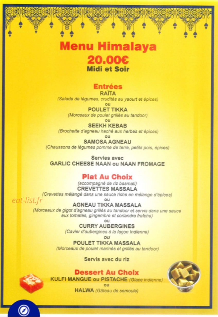 Saveurs d'Himalaya — carte page 3