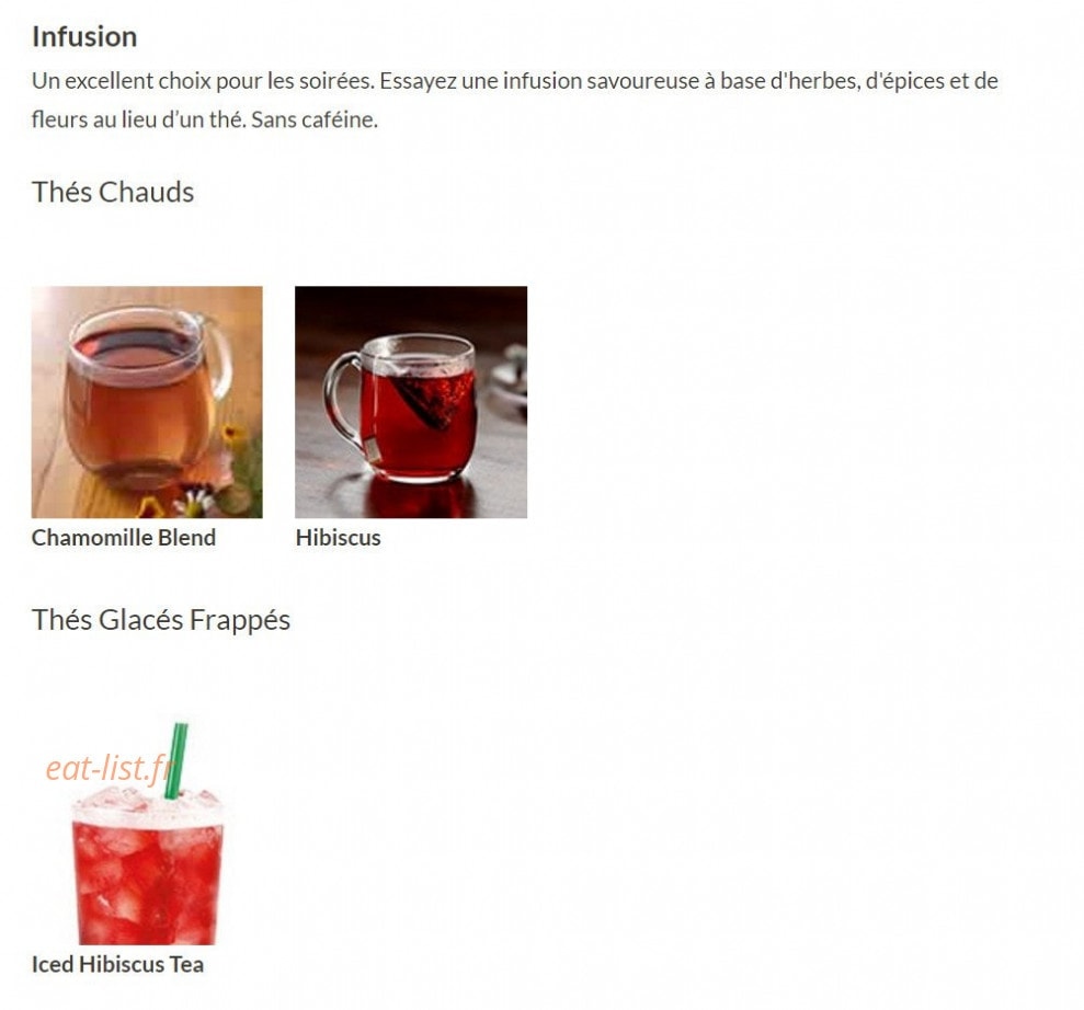 Starbucks coffee — carte page 8