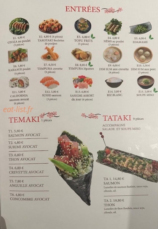 Sukiyaki — carte page 1