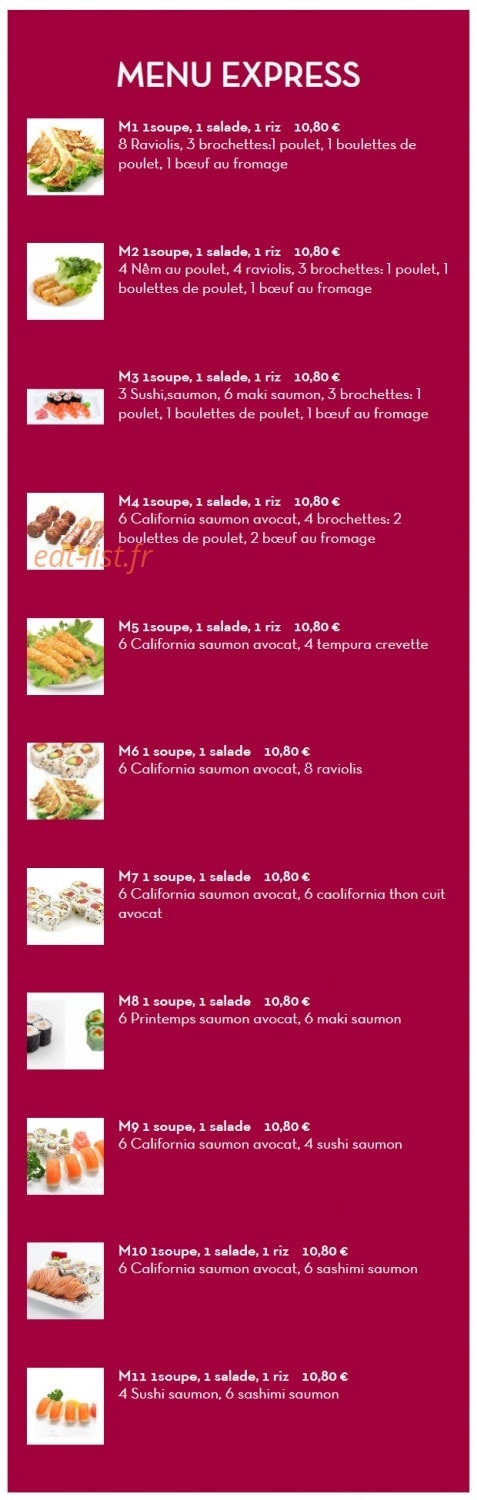 Sushi Chérie — carte page 1