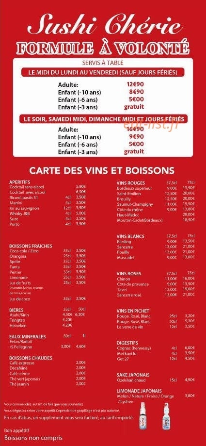 Sushi Chérie — carte page 25