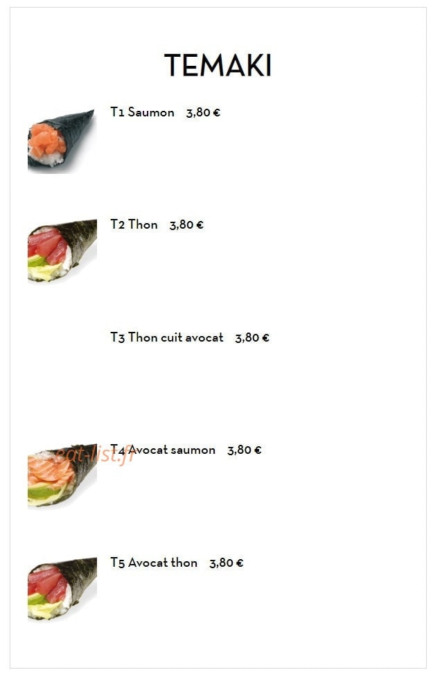 Sushi Chérie — carte page 14