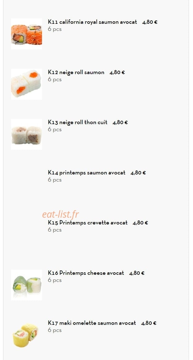 Sushi Chérie — carte page 10