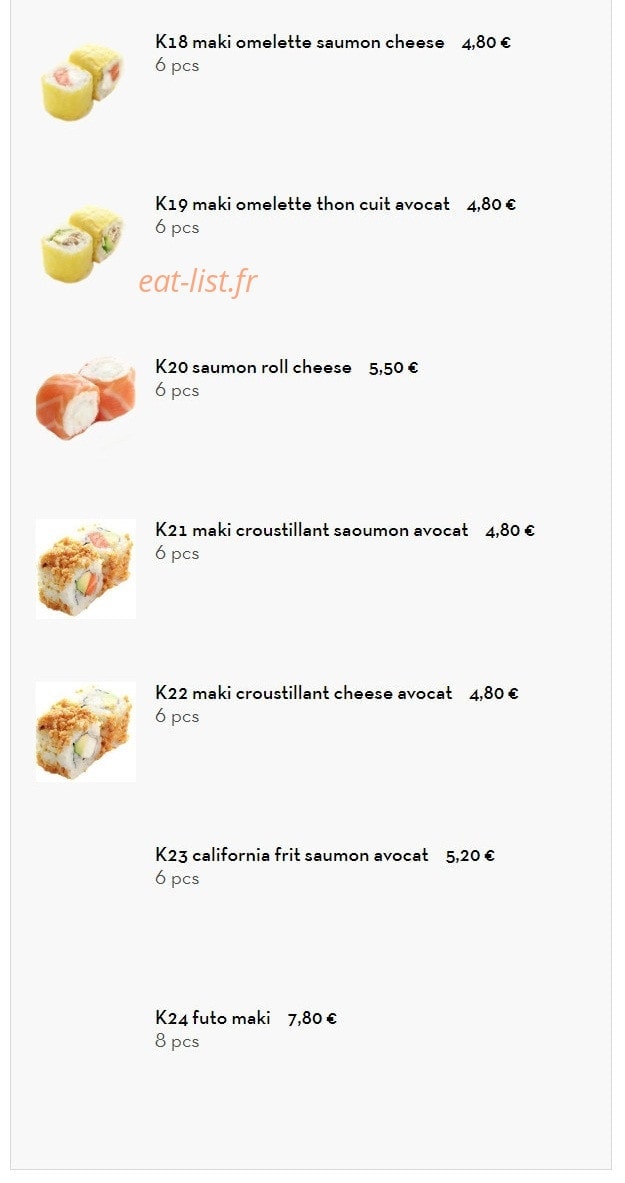 Sushi Chérie — carte page 11