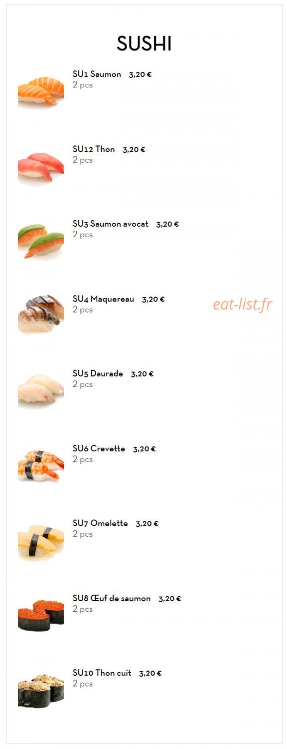 Sushi Chérie — carte page 13