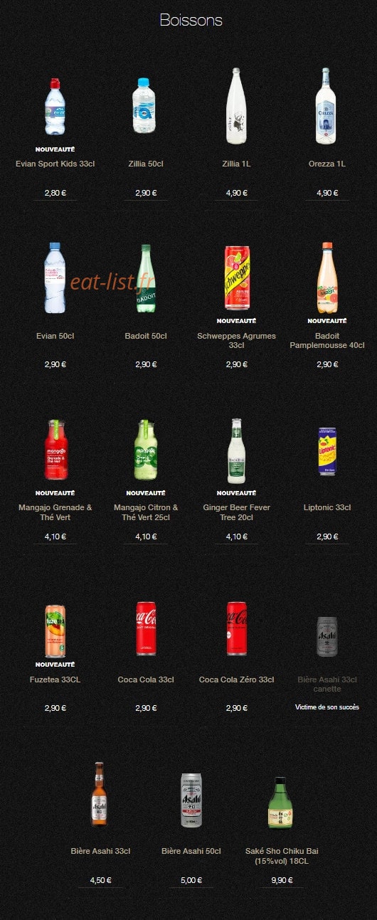 Sushi Shop — carte page 26
