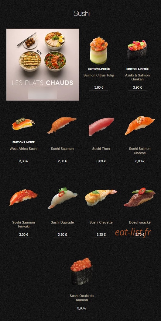 Sushi Shop — carte page 14