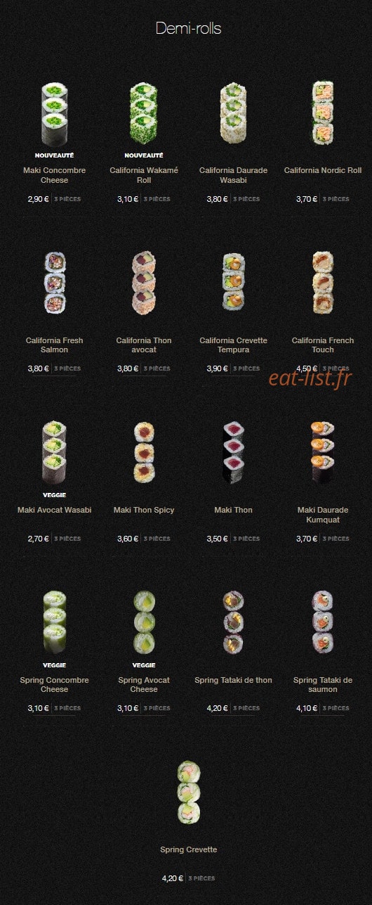 Sushi Shop — carte page 18